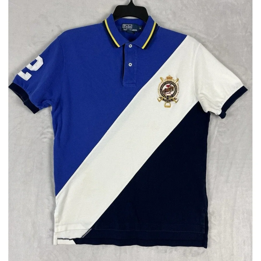 Polo Ralph Lauren Polo Shirt Men Medium Fine Quality 1967 Equestrian Patch